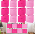 Yinder 12 Pcs Cube Storage Bin Pink 10.5''x10.5''x11'' Storage Cubes by Yinder