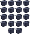 Sterilite 18-Pack Storage Bins with Lids, Heavy Duty Totes, Tuff1, 18 Gallon, Dark Indigo by Sterilite