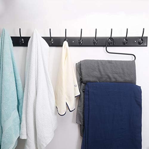 Dseap Coat Rack Wall Mounted: 10-Hooks, 38-1/4" Long, 16" Hole to Hole, Wood Coat Hooks Wall Mounted, Hook Rack, Hook Rail, Hooks for Hanging Coats, Black - Image 3