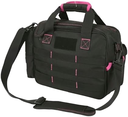 Allen Company Dolores Women's Compact Shooting Range Bag - Gun Storage Pouches for Handguns, Shooting Glasses, Gloves, Ear Protection, and Other Accessories - Black/Pink - 13" x 4.5" - Image 4