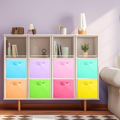 ShellKingdom Storage Bins, Foldable Fabric Storage Cubes, 8 Pack, 8 Colors - Image 2