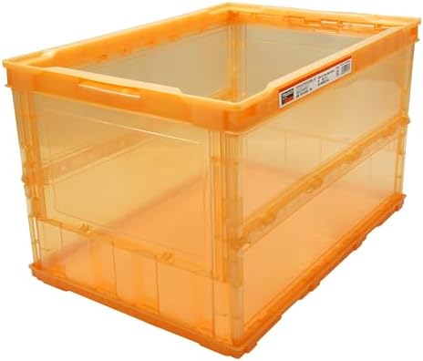Trusco TSK-O50B-OR Thin Folding Container Scale, 12.9 gal (50 L), Orange Storage Case Storage Box by Trusco