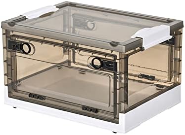 Ergocar Foldable Storage Boxes, Large Plastic Storage Boxes with Lid, Stackable Organiser, Wardrobe Storage Organiser, Grocery Storage, for Bedroom, Wardrobe, Office, Garage by Ergocar