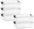 Superio 7.4 Quart Clear Plastic Storage Bin with Lid, Stackable Organizer Box, BPA-Free Storage Container for Home, Garage, School & Office, 5 Pack by Superio