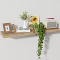 Axeman Floating Shelves, 8 Inch Deep Modern Solid Wood Wall Shelves for Storage, Wall Mounted Display Shelving with Invisible Heavy-Duty Metal Bracket, 36" W x 8" D x 1.6" H, Light Carbonized by Axeman