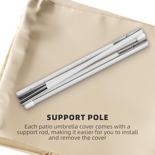 Cantilever Patio Umbrella Cover Outdoor Umbrella Covers, Beige - Image 5