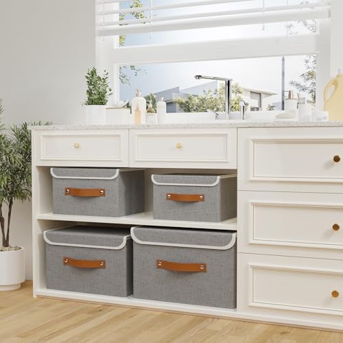 OUTBROS Collapsible Storage Boxes, Grey, 5 Pack 10.2 x 7.9 x 6.7 in - Image 6