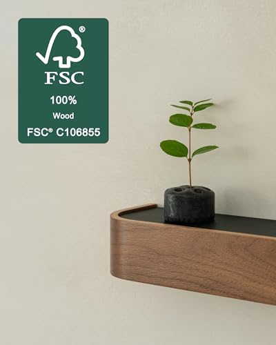 Kazai. Key Holder 'Toke' | Minimalist Key Hook Design from Berlin | Modern Key Holder Wall Mount with Wooden Shelf | Key Rack for Wall as Entryway Organizer | Walnut - Image 2