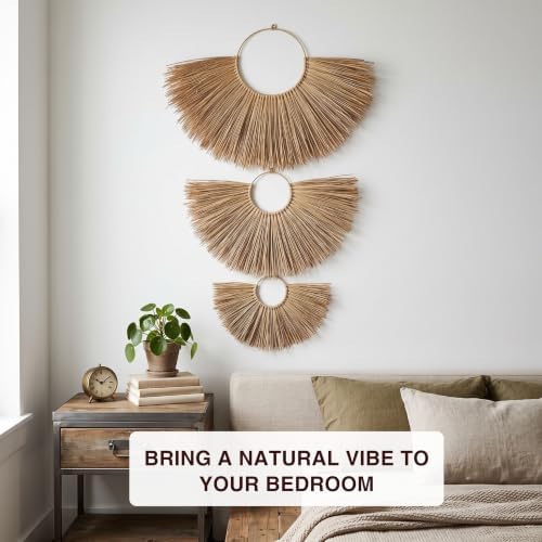 Chicvillage Handmade Wall Basket Set For Boho Decor (Set 3-Piece Moonlight) - Image 4
