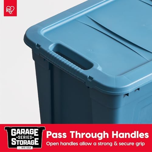 IRIS USA 4-Pack 31 Gal Heavy Duty Storage Totes with Lids, Navy - Image 4