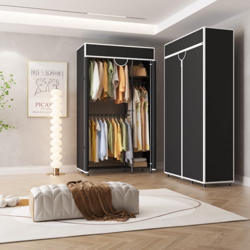 Metal Wardrobe Rack 720LBS Portable Closet Organizer with Cover - Image 7