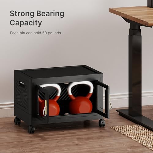 84QT Stackable Storage Bins with Lids, 21Gal Foldable Storage Cabinets - Image 4