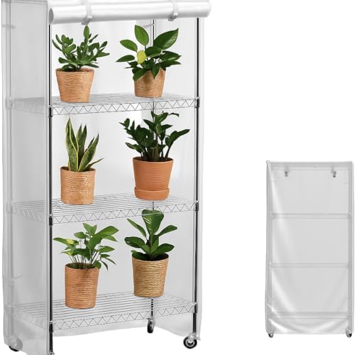 Frosted PVC Wire Shelf Cover 48 x 18 x 72 Inch Storage Rack Cover by IndigoTempest9