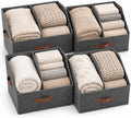 Closet Organizers Storage, Large Collapsible Bin 4pc, Dark Gray by HomeluxTheory