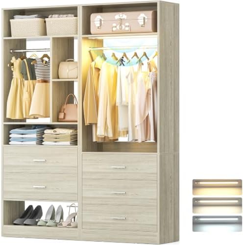 Besiost Closet Systems with 5 Drawers & 3CCT Sensor Light by Besiost