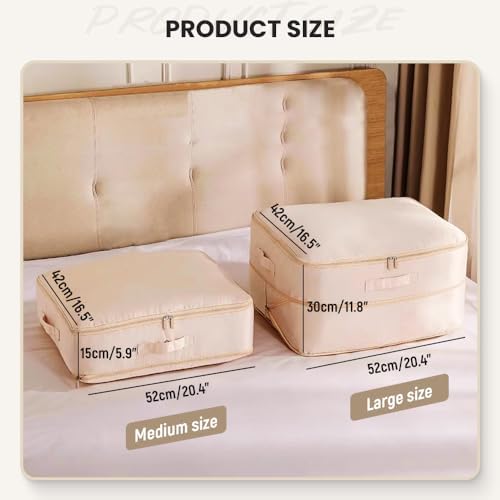 Ultra Space Saving Self Compression Organizer, Space Saver Bags Blanket Compression Bag Storage, Self Compression Moving Organizer Bags for Comforters,Clothes, Blankets (Beige, X-Large) - Image 6