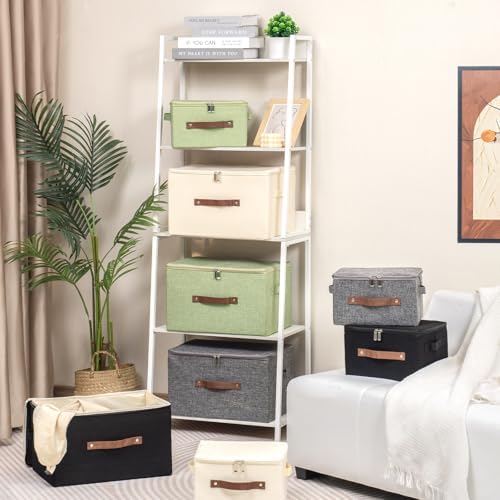 3PCS Storage Bins with Zipper Lid Decorative Lidded Boxes Basket - Image 5