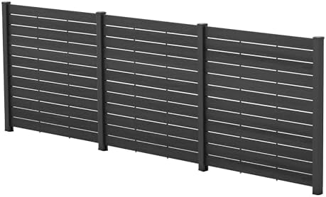 Kozyard 50" W x 48" H Privacy Screens Fence Panel Specifically for Hard Surfaces, Aluminum Post, Air Conditioner Fence Panels, Pool Equipment Enclosure, Trash Can Screens Fence with Anchored Base by Kozyard
