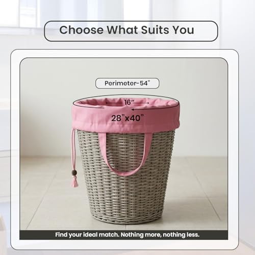 LFH Home Large Premium Cotton Rich Canvas Laundry Bag with Drawstring and Handles Heavy Duty, Multi-Use, Washable for Home, Travel, College or Storage 28x 40 (Pack of 6)-Pink - Image 2