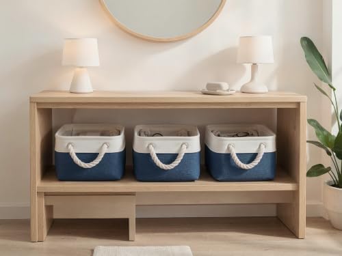11.8x7.9x5.2 Inch Fabric Small Storage Bins with Handles 6 Pack - Image 6