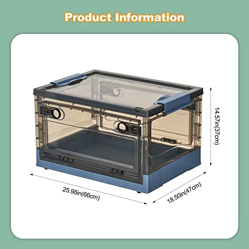Ergocar Foldable Super Large Plastic Storage Box with Lid, Modern Style, Stackable Organiser, Wardrobe Storage, Grocery Storage, for Bedroom, Wardrobe, Office, Garage - Image 7