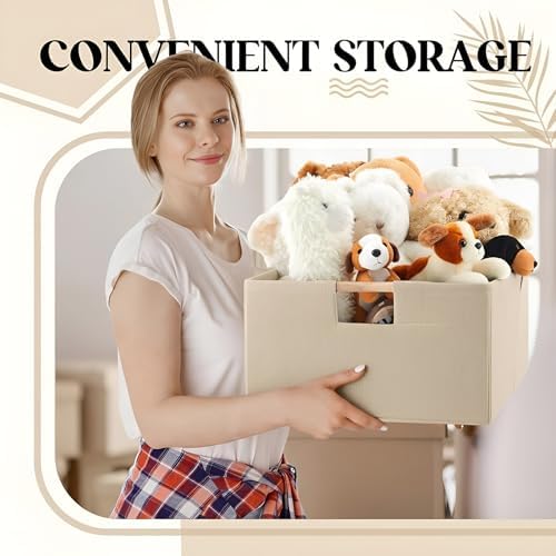 Cinnvoice 3 Pack Fabric Storage Bins for Closet Shelves, 15 x 10.6 x 6 Inch - Image 6