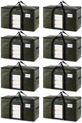 TAILI 8 Pack Green Extra Large Moving Bags,Storage Bag with Visible Window by TAILI