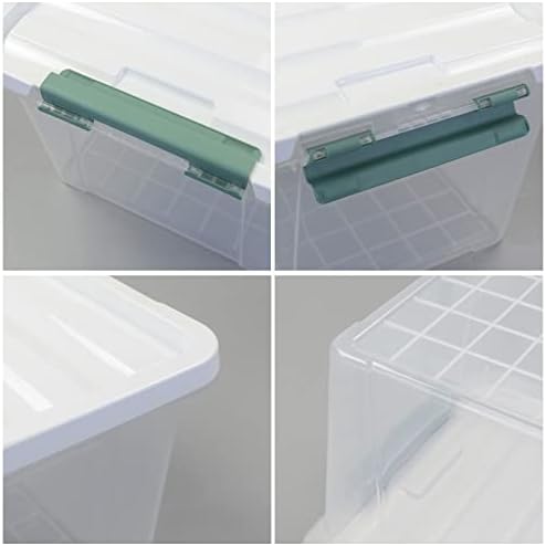 Storage Latching Bins, 35 Quart Clear Plastic, 4-Pack Storage Box - Image 3
