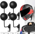 SANGMO 180° Motorcycle Helmet Rack, 4 Pack Rotation Metal Helmet Holder Wall Mount, Helmet Holder Bike with 2 Hooks Helmet Hanger for Motorcycle Bike Coats, Caps, Baseballs, Rugby Helmet (Black) by SANGMO