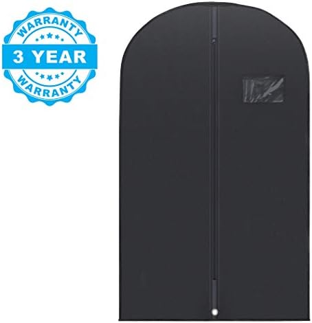 Plixio Garment Bags Suit Bag for Travel and Clothing Storage of Dresses, Dress Shirts, Coats— Includes Zipper and Transparent Window (Black - 20 pack: 40") - Image 5