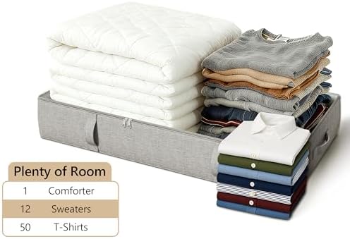 2-Pack Under Bed Storage Containers, 8 Inches Tall Clothes Storage, Gray - Image 7