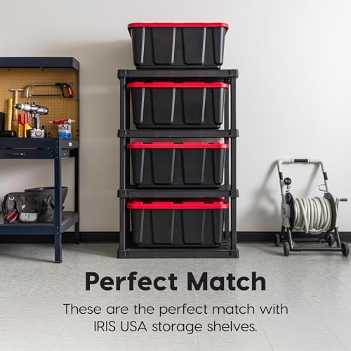 IRIS USA 4-Pack 27 Gal Heavy Duty Storage Tote Bins with Lids, Red - Image 4