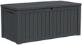 LAUSAINT HOME 150 Gallon Resin Deck Box, Package Delivery Box with Lockable Lid, Waterproof Outdoor Storage Box For Garden Tools, Patio Cushions(150 Gallon,Black) by LAUSAINTHOME