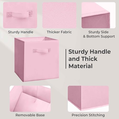Storage Bins, 11 Inch Fabric Storage Cubes, Collapsible Cube Storage Box, Fabric Closet Organizers with Handle for Office, Closets, Bedroom, Living Room, Multi-Color, 40 Set, 8 Color - Image 3