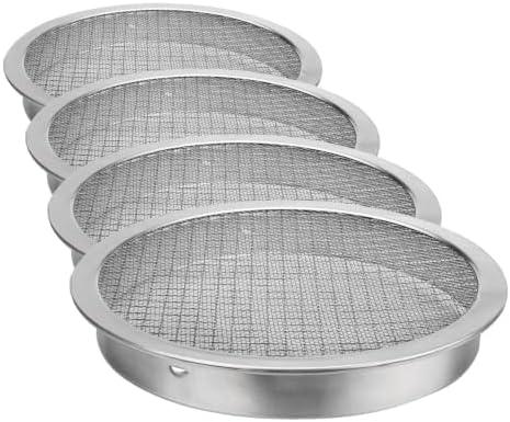 6-inch Round Rain Barrel Screen, Double Aluminum Mesh Vent Cover (Pack of 4) by XCWT