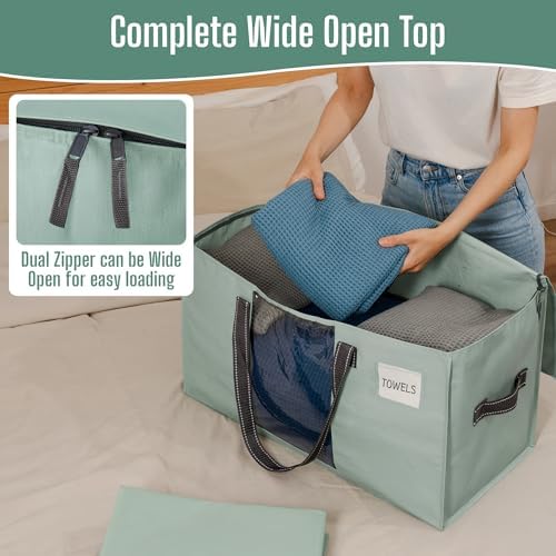 VENO Moving Bags, Wide Open Top, Clear Window, Light Green, 8 Pack - Image 2