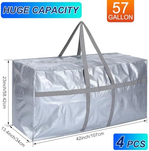 Windyun 4 Pack 57 Gallon Extra Large Moving Bags XXL Heavy Duty Storage Bag - Image 2