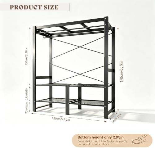47.2in Heavy Duty Portable Closet with Dark Gray Cover - Image 2