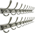 SKOLOO Coat Rack Wall Mounted - 10 Hooks, Pack of 2, Heavy Duty, Stainless Steel, Metal Wall Hangers, Sturdy Coat Hooks for Hanging Coats, Jacket, Clothes, Hat, Matte Grey by SKOLOO