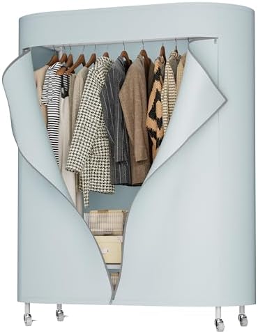 BACEKOLL Clothes Rack with Cover Heavy Duty Rolling Portable Closet 380LBS by BACEKOLL