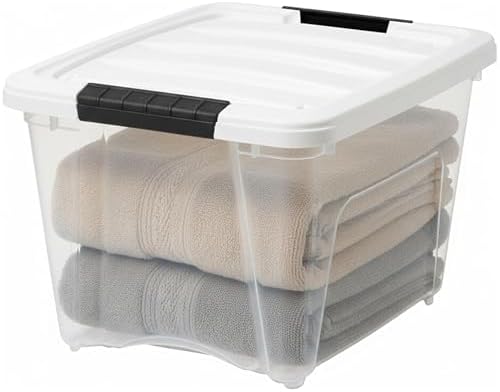 IRIS USA 19 Qt Storage Bins with Lids, 6 Pack, BPA-Free, Clear/White - Image 4
