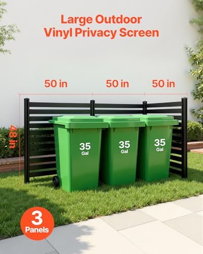VEVOR Outdoor Privacy Screen 50" W x 48" H 3 Panels Air Conditioner Fence - Image 2