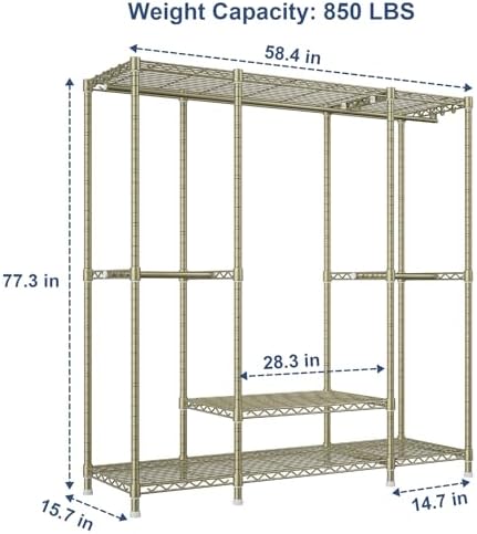 Ulif E3 Heavy Duty Garment Rack 4-Tier Freestanding Closet Organizer System - Image 3