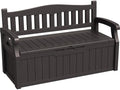 Greesum 80 Gallon Storage Bench Outdoor Deck Box with Armrest, Brown by BuynowfromGreesum