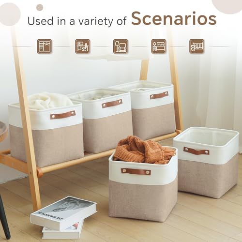 FinishingBo 11 inch Cube Storage Bin 6 Pack, Cube Organizer Bins - Image 4