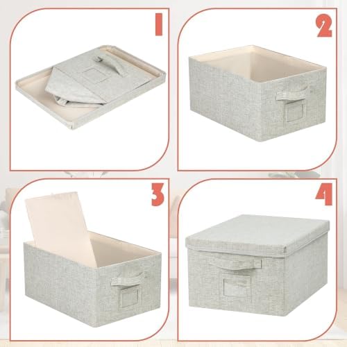 Storage Bins With Lids Closet Organizer Cabinet Box For Clothes,Toys,Shelf - Image 4