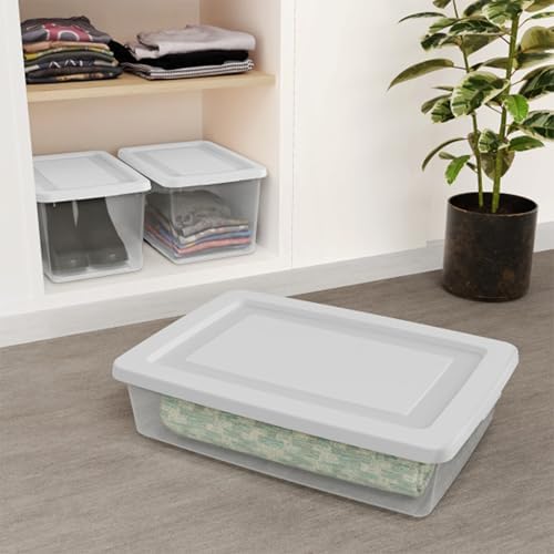 Sterilite Storage Box, Stackable Clear Plastic Bins, 20 Quart, 6-Pack - Image 5
