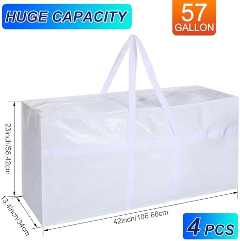 Windyun 4 Pack 57 Gallon Extra Large Moving Bags XXL Heavy Duty Storage Bag - Image 2