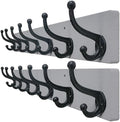 WEBI Rustic Coat Rack Wall Mount,30" Long 7 Cast Iron Coat Hooks Wall Mounted,Heavy Duty Wood Wall Coat Hanger Hooks for Hanging Coats,Jacket,Clothes,Backpack,Farmhouse,Gray,2 Packs by WEBI
