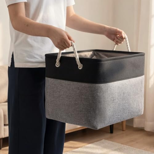 16x12x12 In Foldable Fabric Large Storage Bins with Handle 3 Pack - Image 5